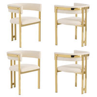 ESSZIMMERSTÜHLE 4er-Set Chenille Gold Metall Beige - Beige/Goldfarben, Textil (60/76/50cm) - FLIEKS