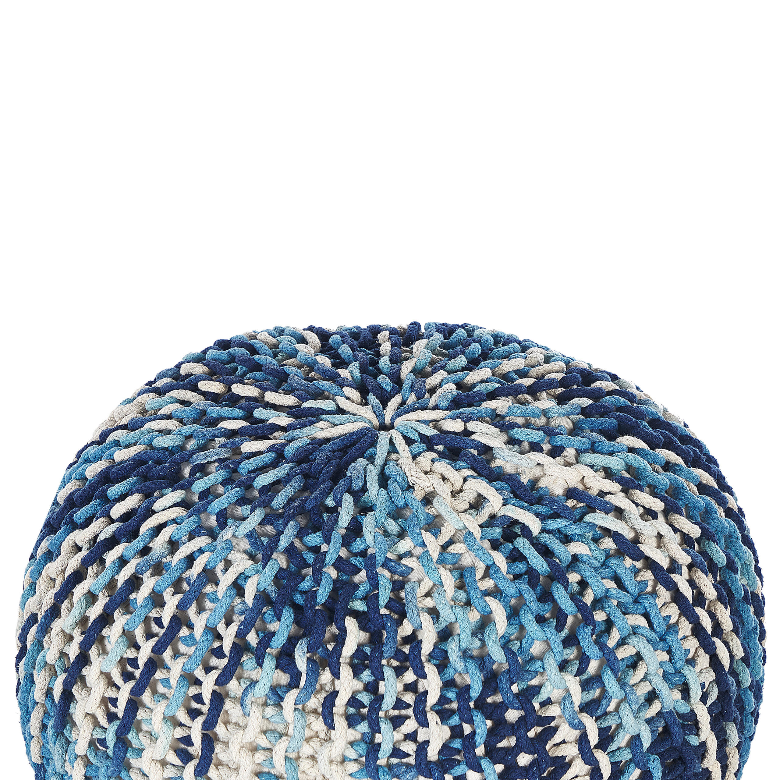 POUF Conrad 50/50/35 cm - Weiß, Naturmaterialen/Textil (50/35/50cm) - Beliani
