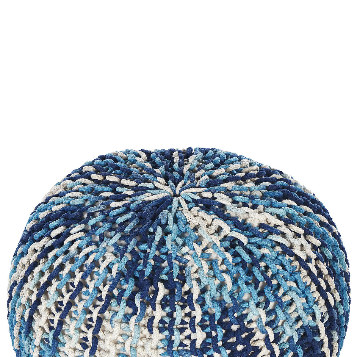POUF Conrad 50/50/35 cm - Weiß, Naturmaterialien/Textil (50/35/50cm) - Beliani
