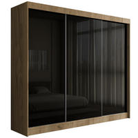 KLEIDERSCHRANK PEKA - 250 cm - Eichefarben|Schwarz - Eichefarben/Schwarz, Holzwerkstoff (250/215/61cm) - ALTDECOR