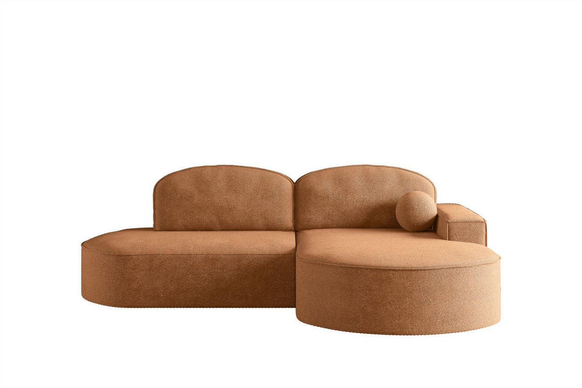 ECKSOFA Girona Mit Schlaffunktion - Rotbraun, Holzwerkstoff/Textil (278/179cm) - Fun Möbel