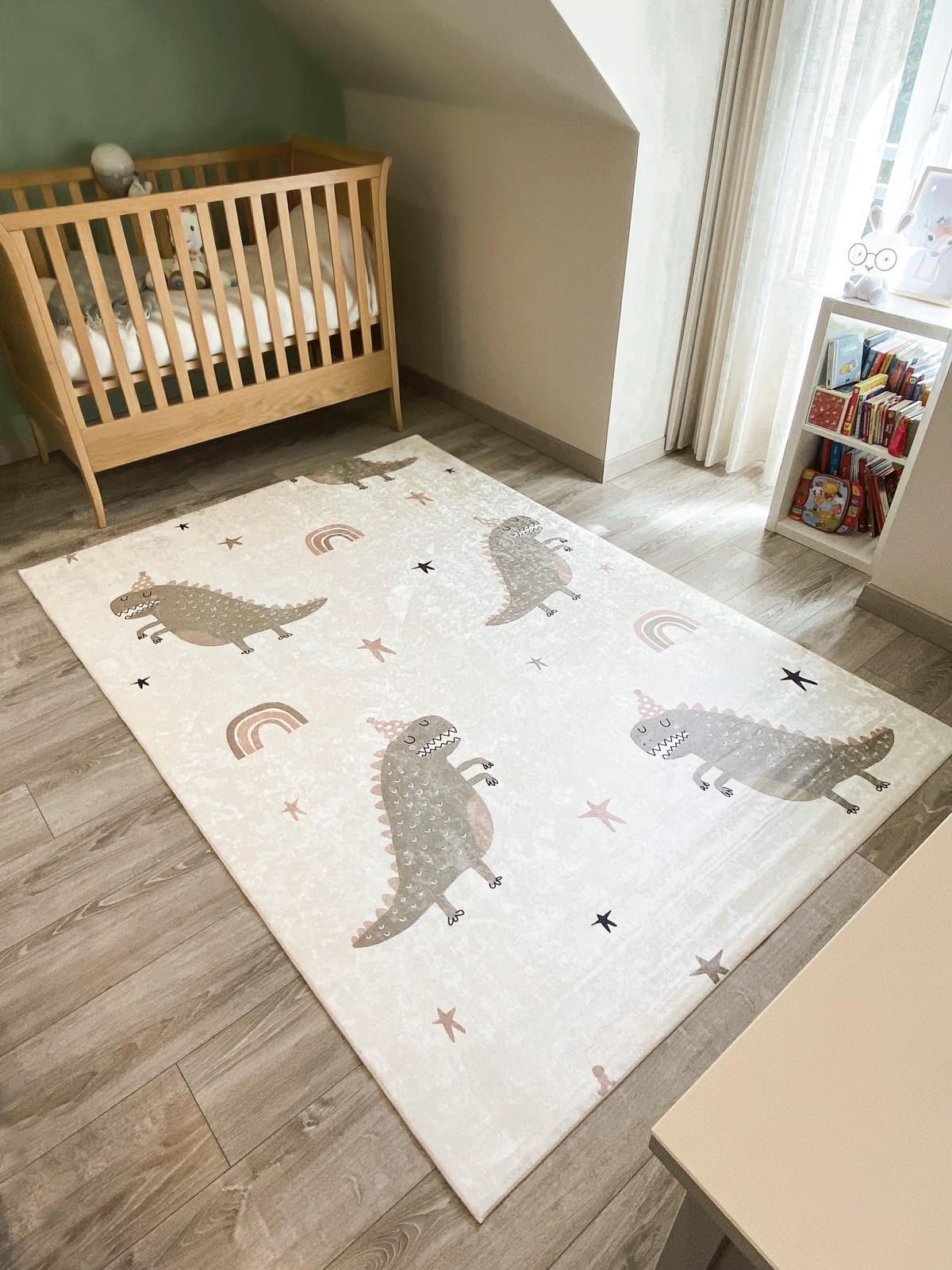 KINDERTEPPICH mit grünem Dinosaurier-Muster Happy 120x160 cm - Grün, Textil (120/160cm) - Nazar Rugs