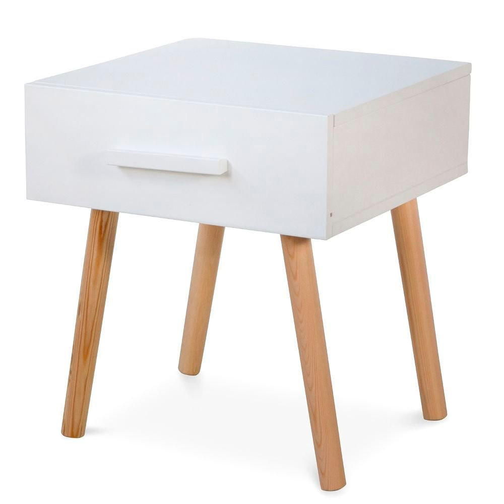 Homestyle4u Nachttisch Weiß 40x46x40 cm