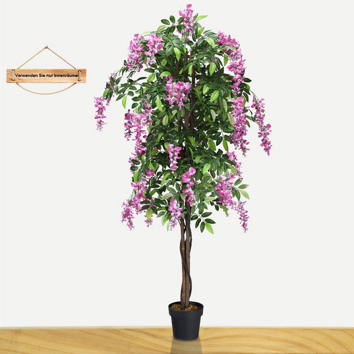 KUNSTBAUM mit Blüten lila - Lila, Kunststoff (180cm) - COSTWAY