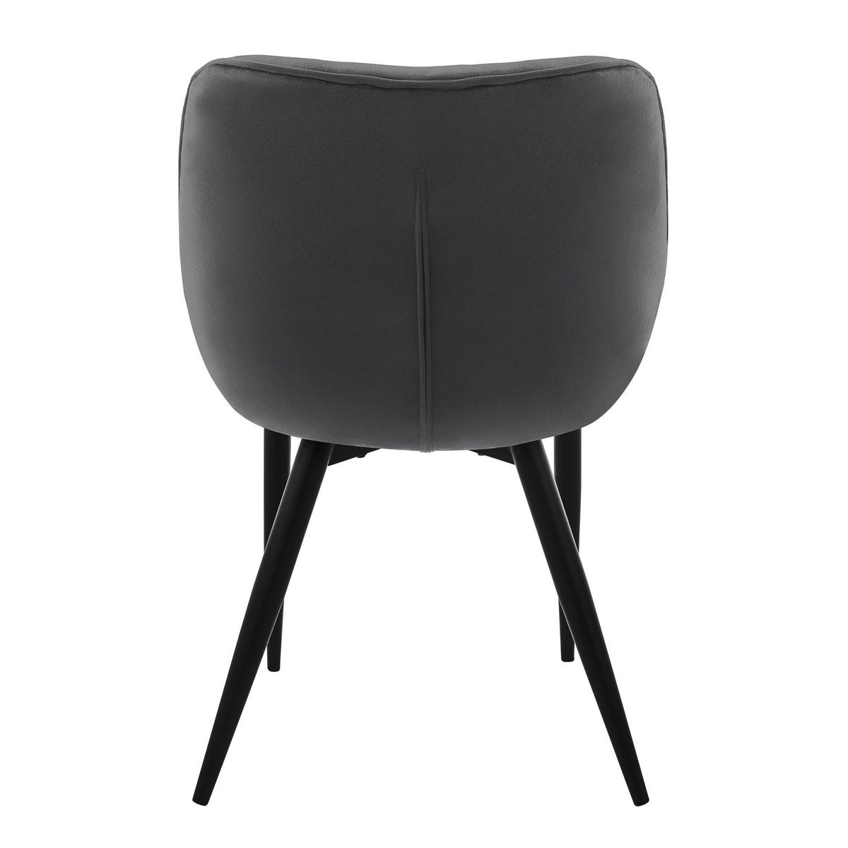 ESSZIMMERSTUHL Samt Anthrazit 2er Set - Anthrazit, Metall (67/83/59cm) - ML-DESIGN