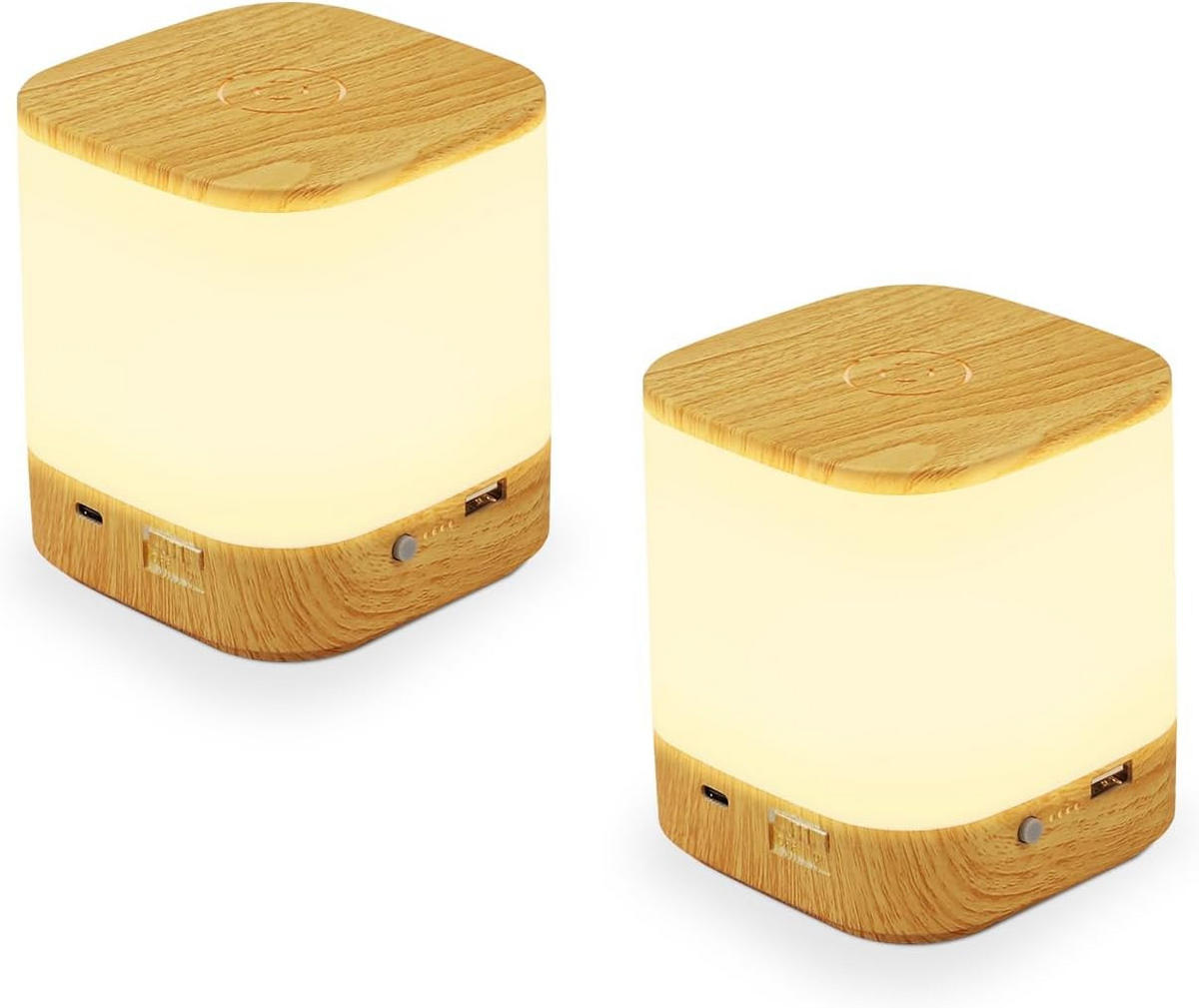 TISCHLEUCHTE Strahldorf 9.8/11.5/9.8 cm（2er-set） - Eiche Artisan, Metall (9.8/9.8/11.5cm) - ZMH