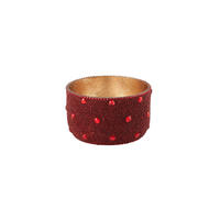 TEELICHTHALTER Madras Perlen S, Eisen / Glas, Rot, 8.5 cm - Rot, Metall (5cm) - Gift Company