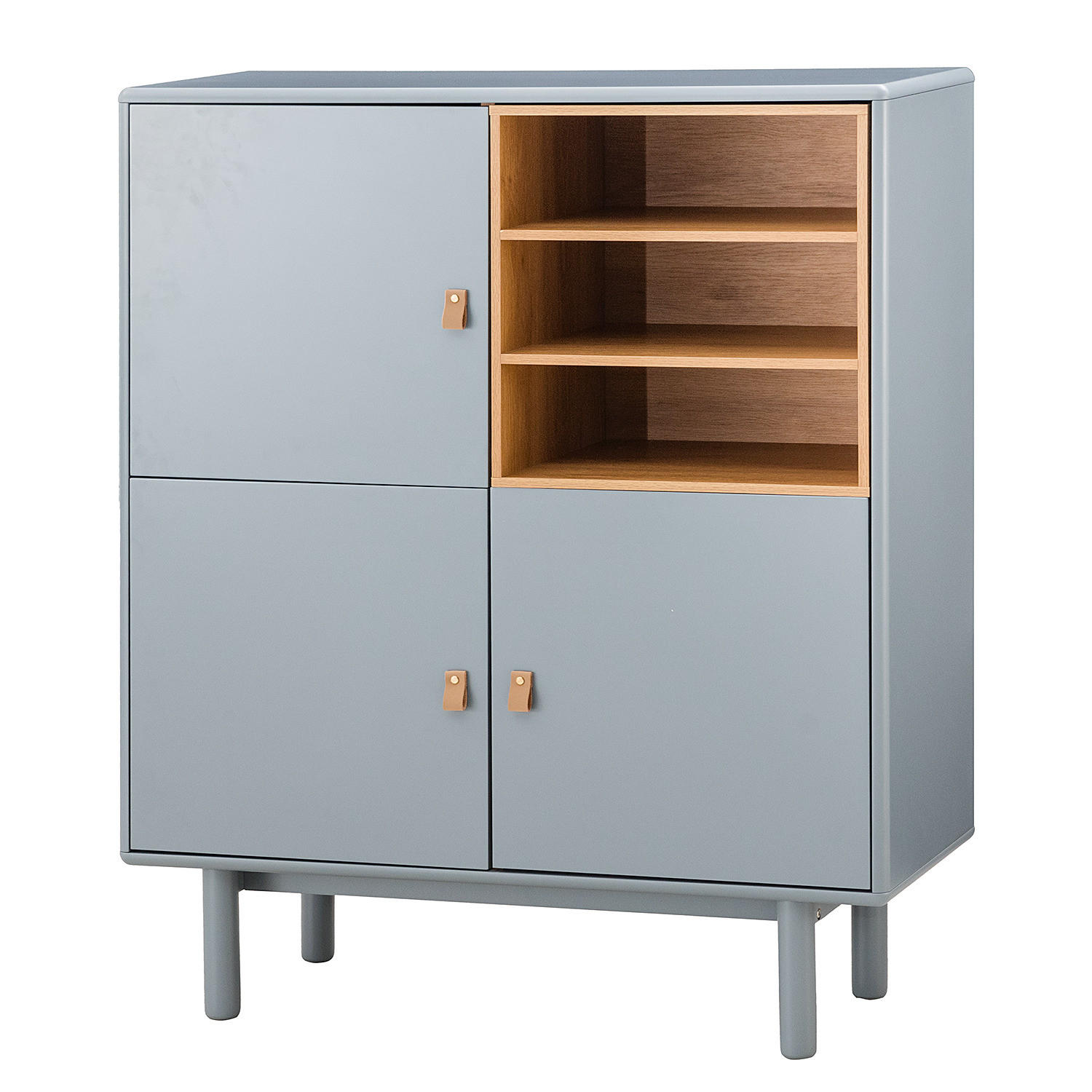 KOMMODE - MDF / Spanplatte - Blaugrau/Braun, Holz/Holzwerkstoff (100/120/40cm) - home24