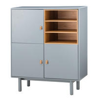 KOMMODE - MDF / Spanplatte - Blaugrau/Braun, Holz/Holzwerkstoff (100/120/40cm) - home24