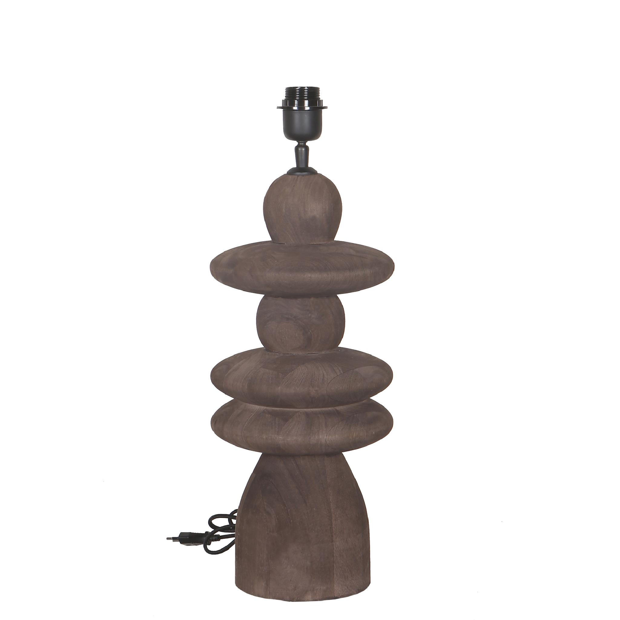 TISCHLAMPE Callain Braun 20/20/45cm - Braun, Holz (20/20/45cm) - PTMD Collection