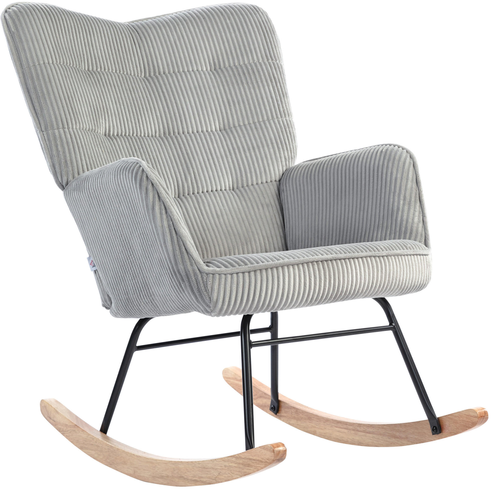 SCHAUKELSTUHL 98/71/101 cm hellgrau aus Polyester mit Armlehnen - Hellgrau, Textil (98/101/71cm) - OKWISH