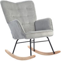 SCHAUKELSTUHL 98/71/101 cm hellgrau aus Polyester mit Armlehnen - Hellgrau, Textil (98/101/71cm) - OKWISH