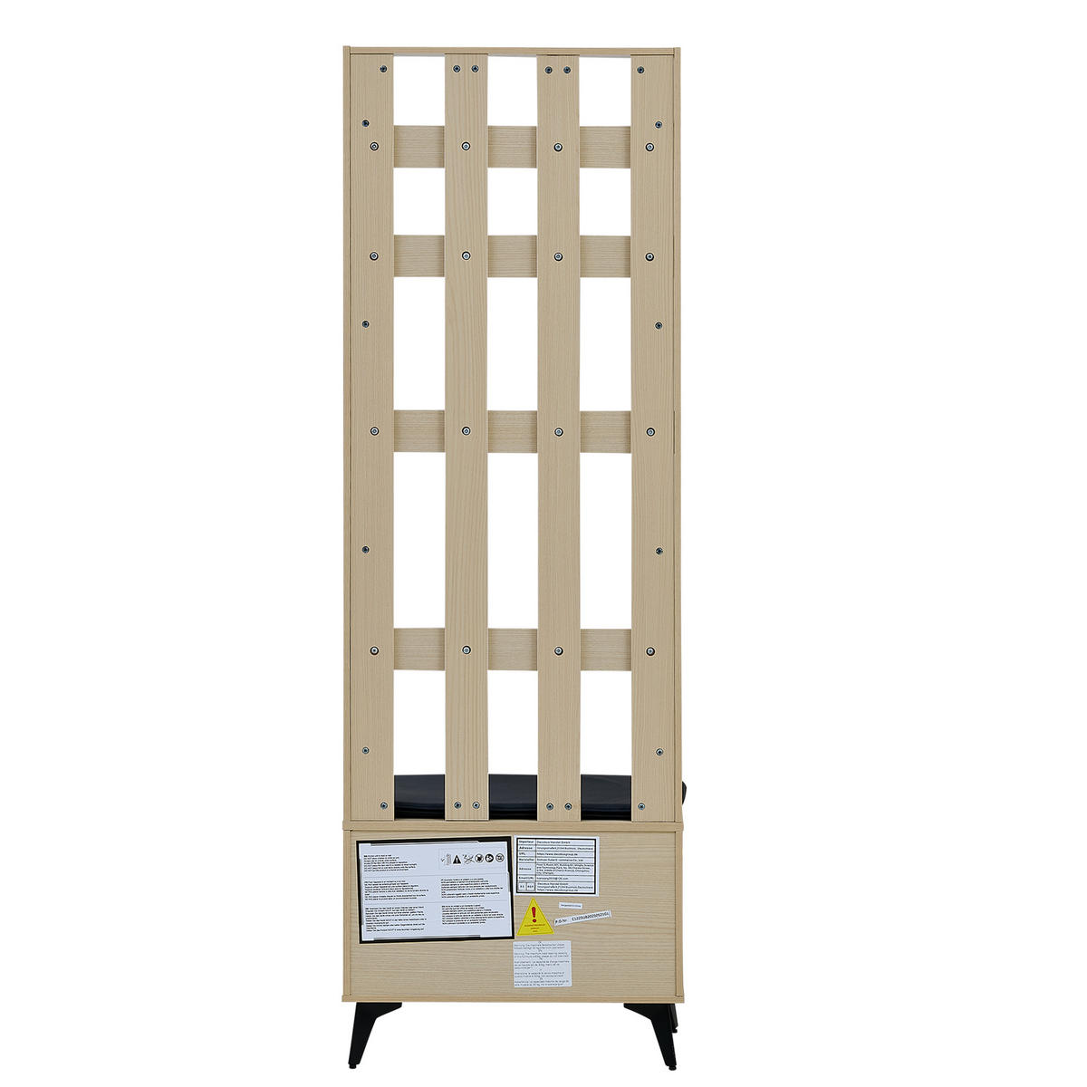 GARDEROBE Set Sitzbank Schuhschrank Sideboard Modern Flur Weiß - Naturfarben, Holzwerkstoff (60/179.5/35cm) - FLIEKS