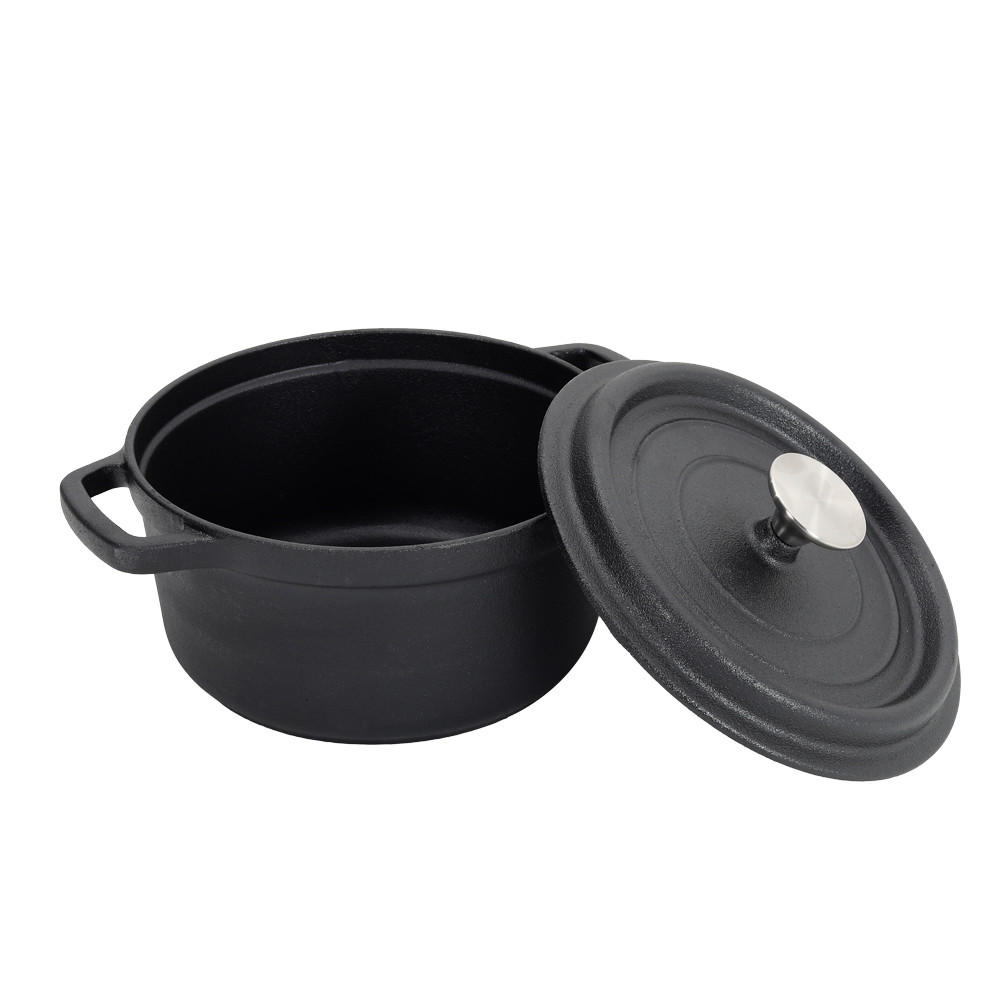 SCHMORTOPF mit Deckel aus Gusseisen in Schwarz 20 x 20 x 10 cm 3，5 kg - Schwarz, Metall (20cm) - Livingandhome