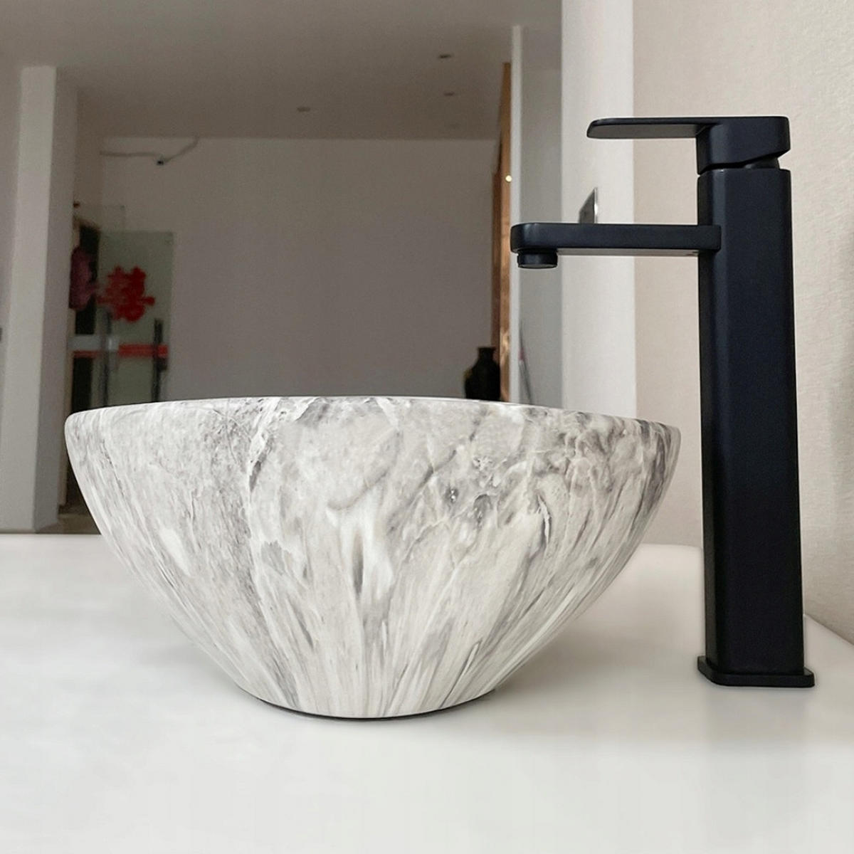 WASCHBECKEN für Aufsatzmontage, grau, 15 x 42 x 34 cm - Grau, Keramik (42/15/34cm)