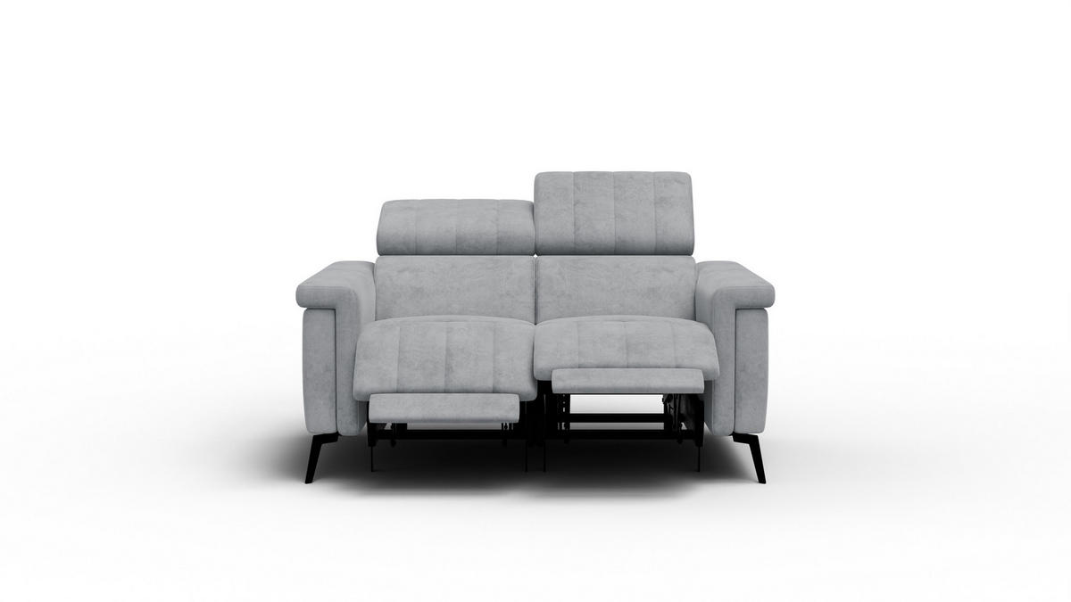 RELAXSOFA NORDEL 2-Sitzer, grau - Schwarz/Grau, Holz/Textil (150/80/105cm) - Courtois Laville