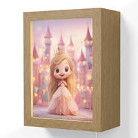 NÁSTĚNNÁ LAMPA Princezna - Růžová - Zámek 15x20 cm - růžová, kompozitní dřevo (15/20/8cm) - OnlyWow