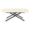 COUCH-/ESSTISCH Sanna X Chromix weiß 120 - 200 / 80 / 27 - 80cm - Ecru/Schwarz, Holz/Holzwerkstoff (80/120/27cm) - Feldmann-Wohnen