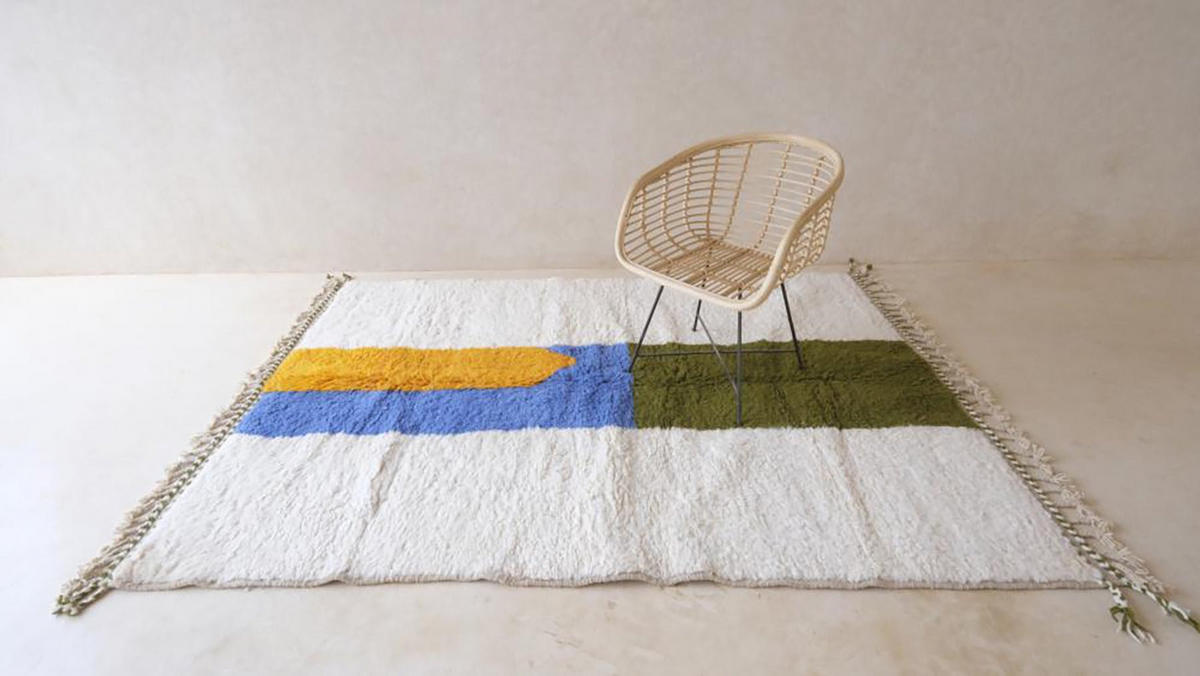 BERBERTEPPICH aus Marokko modern aus Wolle 200x 300 cm - Multicolor, Naturmaterialien (200/300cm) - AFK Living