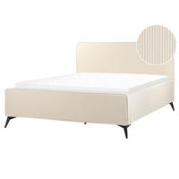 POLSTERBETT mit Lattenrost 160x200 cm Beige Valognes - Beige, Textil (160/200cm) - Beliani