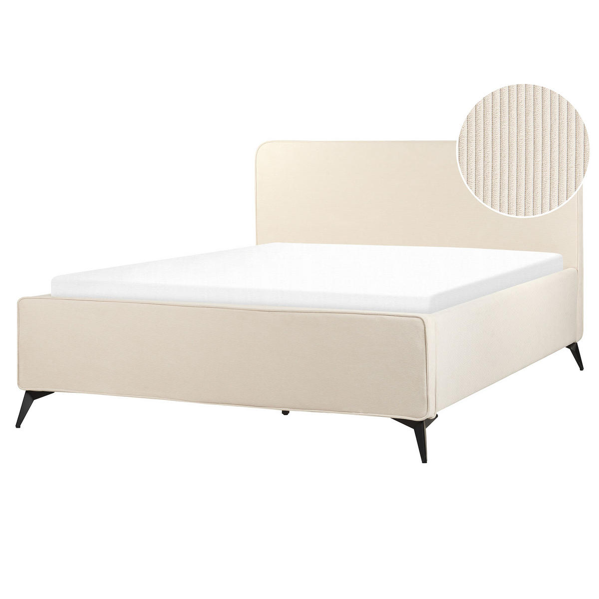 POLSTERBETT mit Lattenrost 160x200 cm Beige Valognes - Beige, Textil (160/200cm) - Beliani