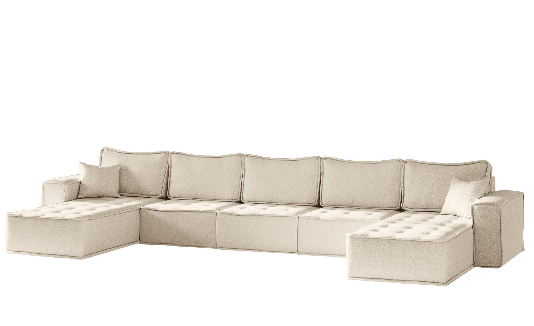 WOHNLANDSCHAFT Sande In Alpine - Beige, Holzwerkstoff/Textil (452/85/192cm) - Fun Möbel