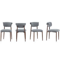 STUHL-SET DE-36452 4 Stück mit gebogener Rückenlehne Grau - Grau, Metall (58.5/83/48cm) - ComfortXL