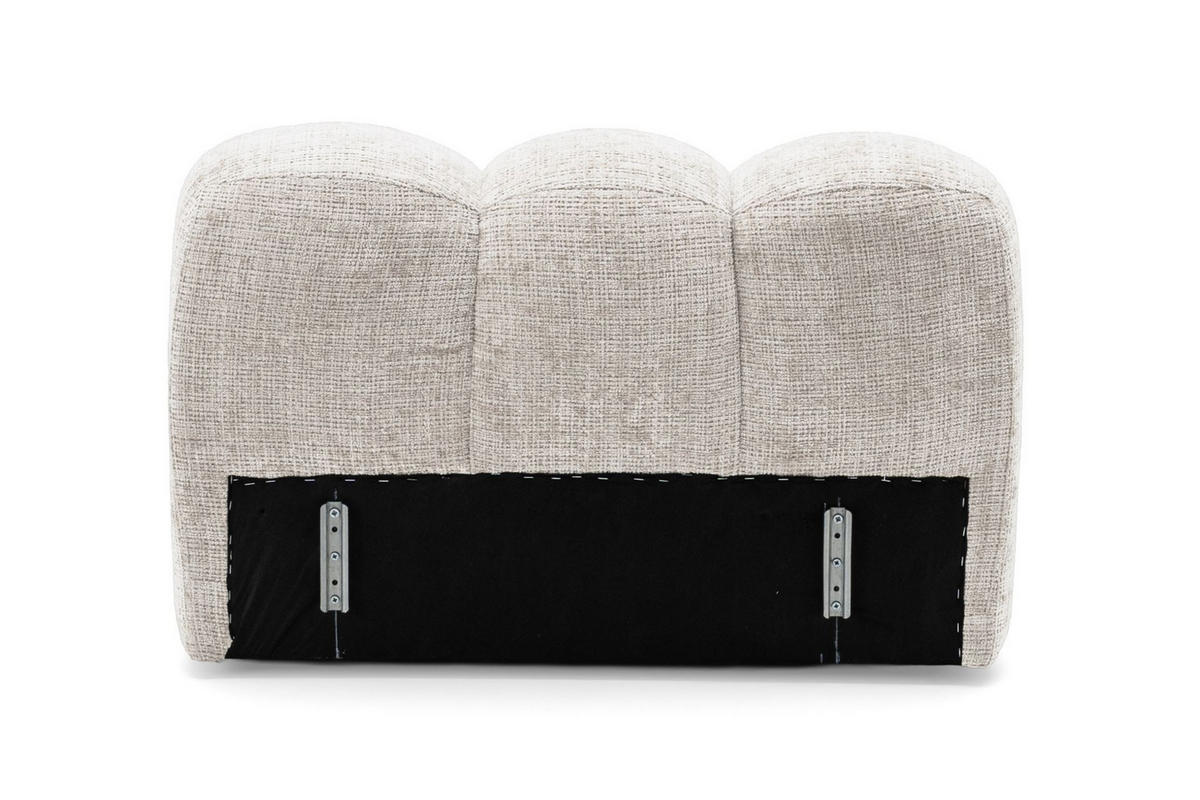 2-SITZER modulares Sofa VEER, Breite 213 cm Chenille Webstoff Creme - Creme/Schwarz, Holz/Kunststoff (213/75/95cm) - Muffo