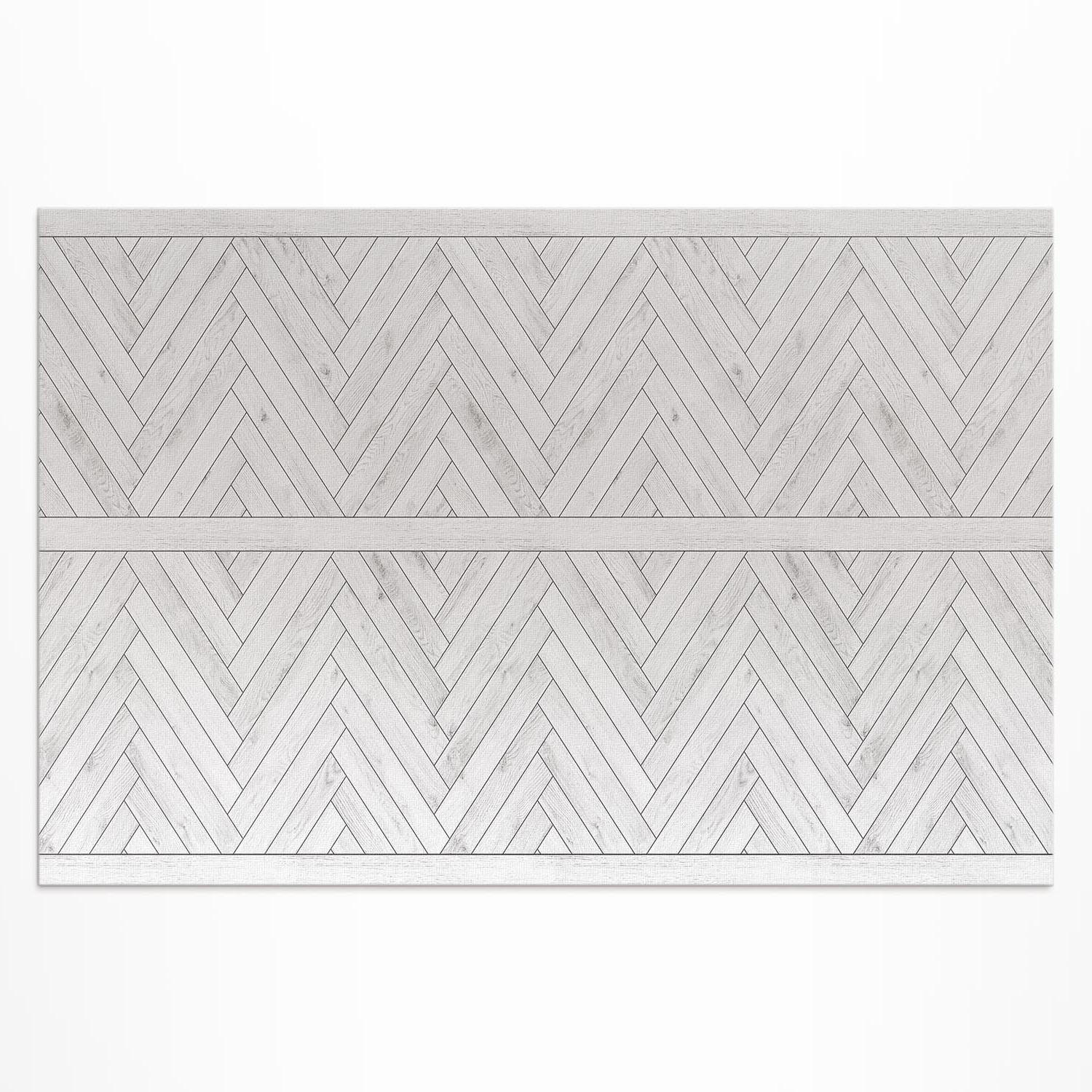 TEPPICH 150x225 cm Fischgrät Parkettoptik Hell - Schieferfarben, Kunststoff (150/0.2cm) - Wallfluent