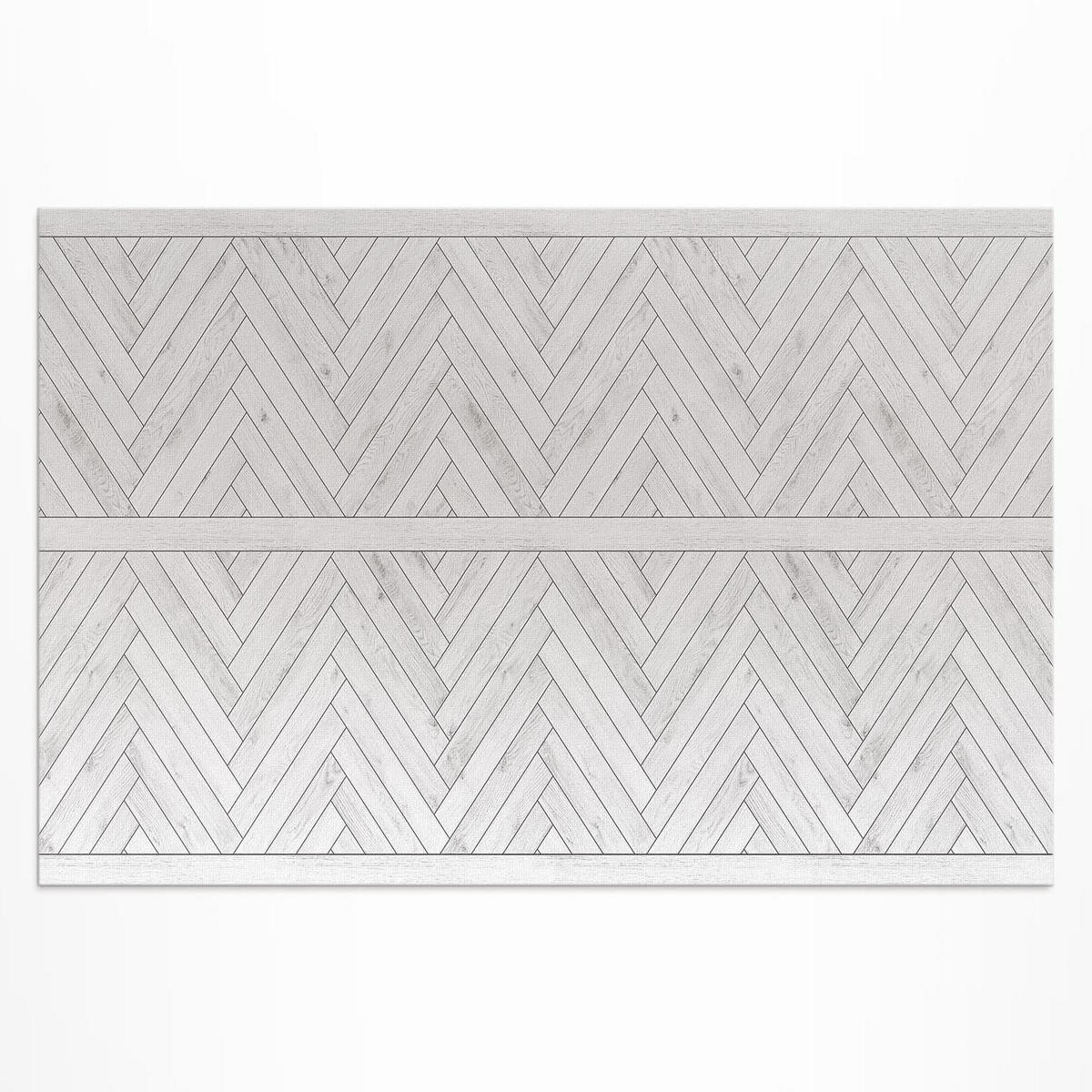 TEPPICH 150x225 cm Fischgrät Parkettoptik Hell - Schieferfarben, Kunststoff (150/0.2cm) - Wallfluent