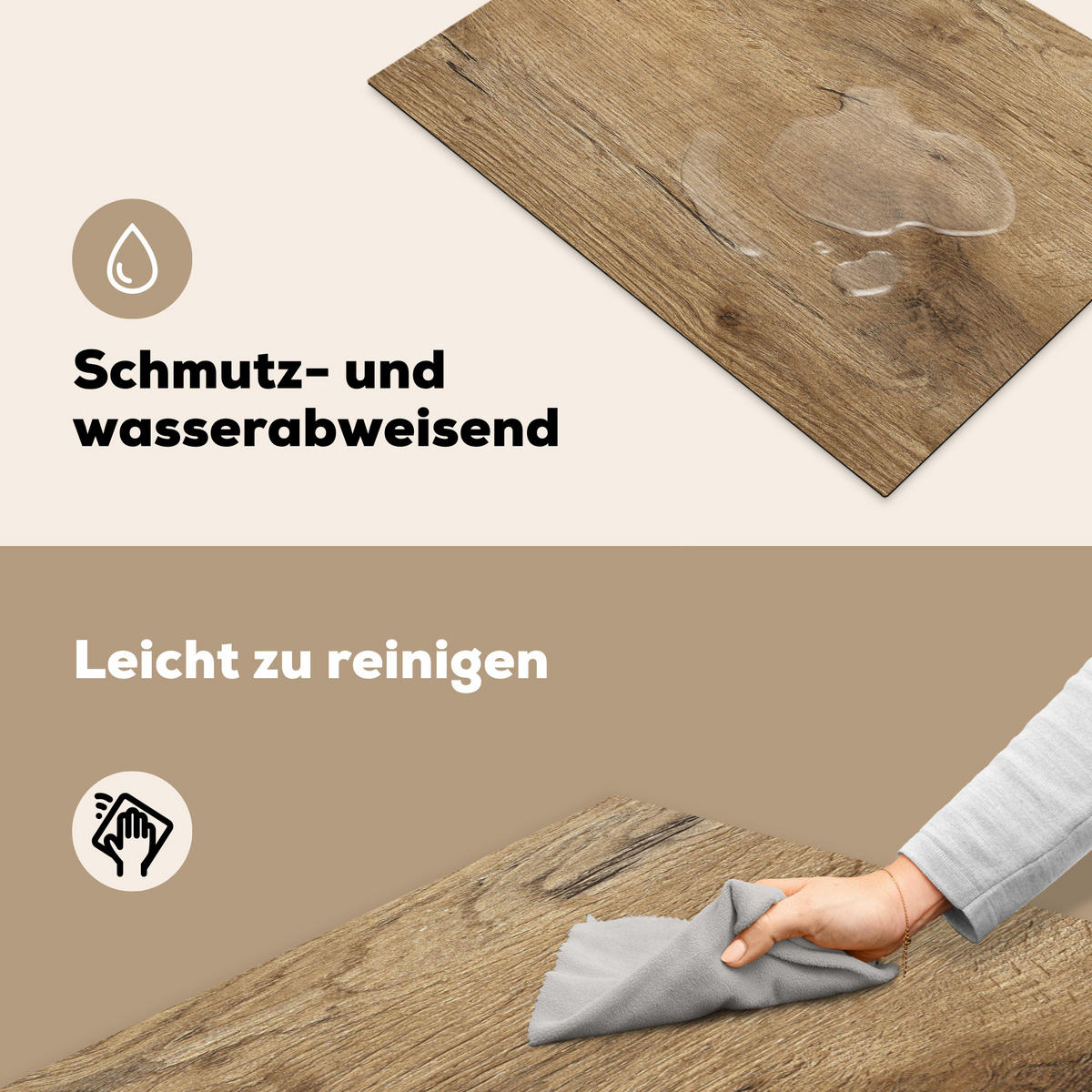HERDABDECKPLATTE Holz - Braun - Holzoptik 71x52 cm - Eichefarben, Kunststoff (71/0.2/52cm) - MuchoWow