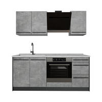 JEDNOTKOVÁ KUCHYNĚ R-Line, Beton/Antracit, 180 cm pracovná doska Mramor - šedá/antracitová, kompozitní dřevo (180/206.8/60cm) - Vicco