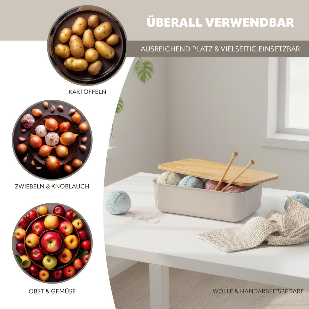 BROTKASTEN, grau - Hellgrau, Kunststoff (40/12.5/23cm) - bremermann