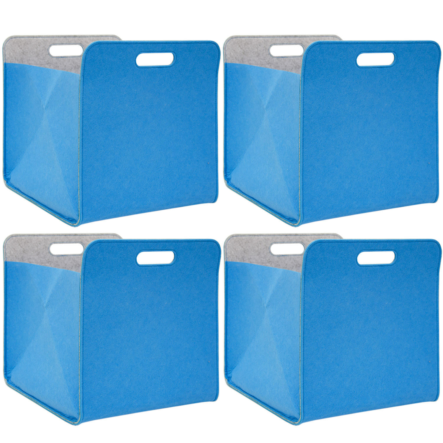 AUFBEWAHRUNGBOX 4er Set 33/38, blau - Blau, Kunststoff (33/33/38cm) - Dunedesign