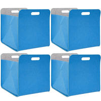 AUFBEWAHRUNGBOX 4er Set 33/38, blau - Blau, Kunststoff (33/33/38cm) - Dunedesign