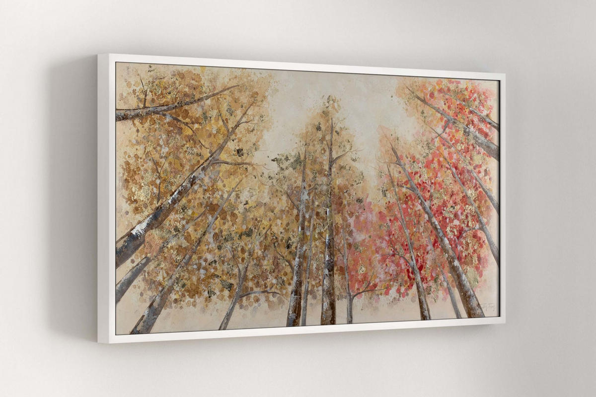 OLEJOMAĽBA 140/70 cm, Príroda a krajina - žltá/červená, drevo/textil (140/70cm) - KUNSTLOFT