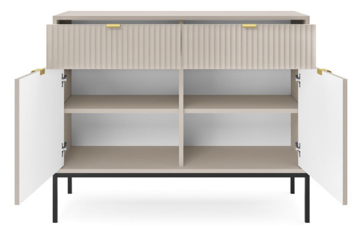 KOMMODE Kaschmir Schwarz NEW KSZ104 - Ecru, Holzwerkstoff (104/83/39cm) - Sepro Meble