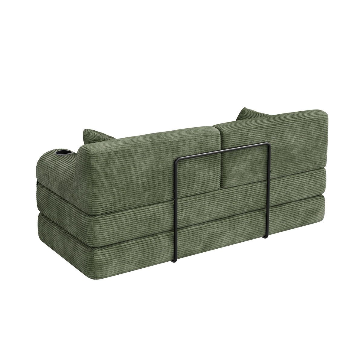 SCHLAFSOFA DE-33850 mit hoher Rückenlehne Grün - Grün, Metall (168/81/80cm) - ComfortXL