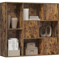 REGALE Bücherregal mit 8 Fächern,106x96x30 cm, Vintagebraun - Dunkelbraun, Holzwerkstoff (106/96/30cm) - Woltu