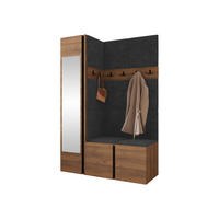 GARDEROBEN-SET Orion X - Anthrazit/Nussbaumfarben, Holzwerkstoff/Kunststoff (124/186/46cm) - MIRJAN24