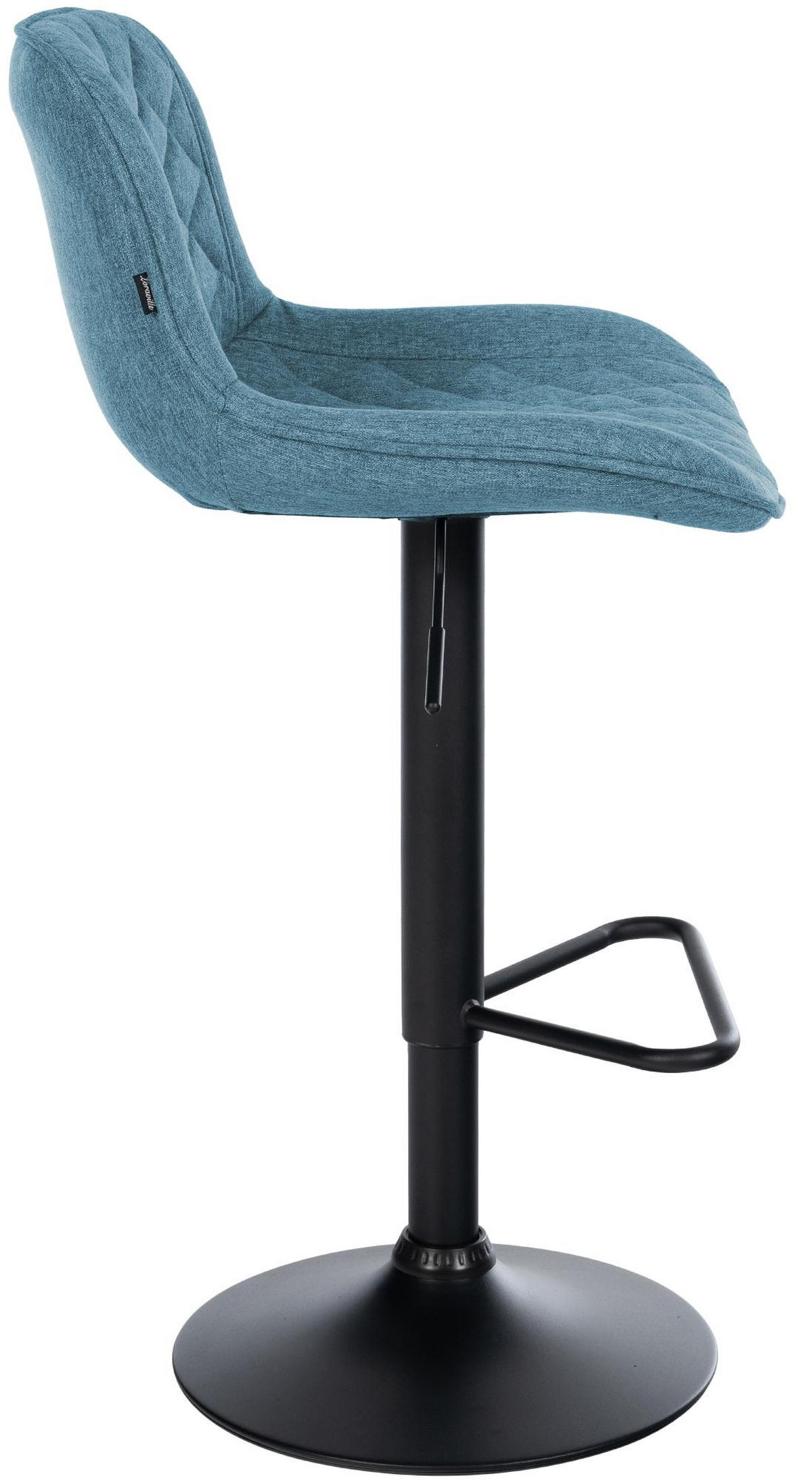 BARHOCKER Stoff Blau - Blau/Schwarz, Textil/Metall (50/84/52cm) - CLP