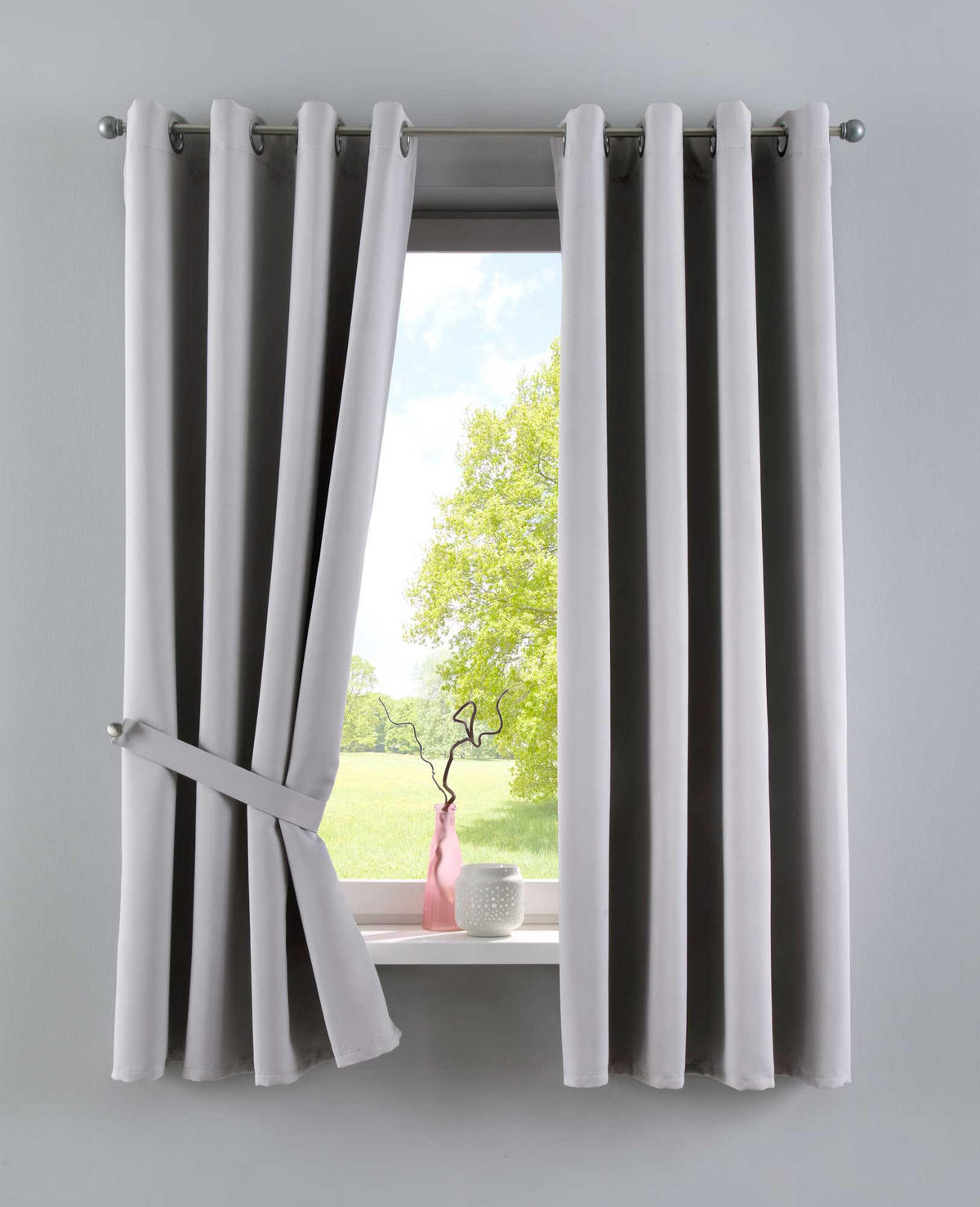 VORHANG »NEW YORK« HxB 225x140 cm Grau - Grau, Textil (140/225cm) - Gardinenbox