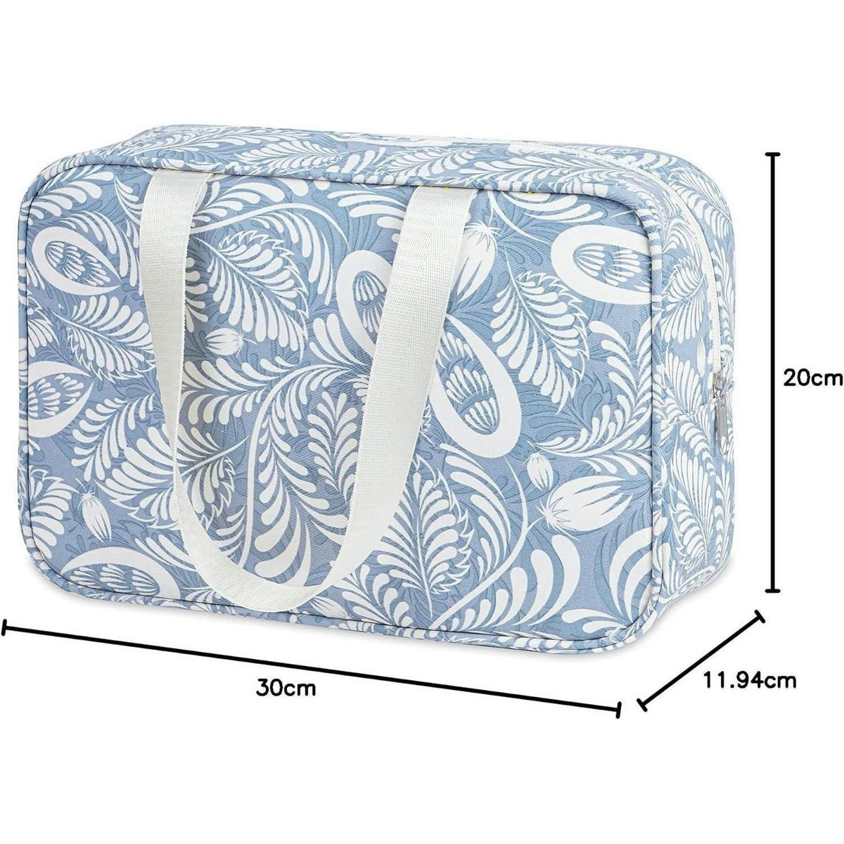 KULTURBEUTEL Blaues Blatt 30 x 20 x 12 cm - Multicolor, Textil (1/1/2cm)