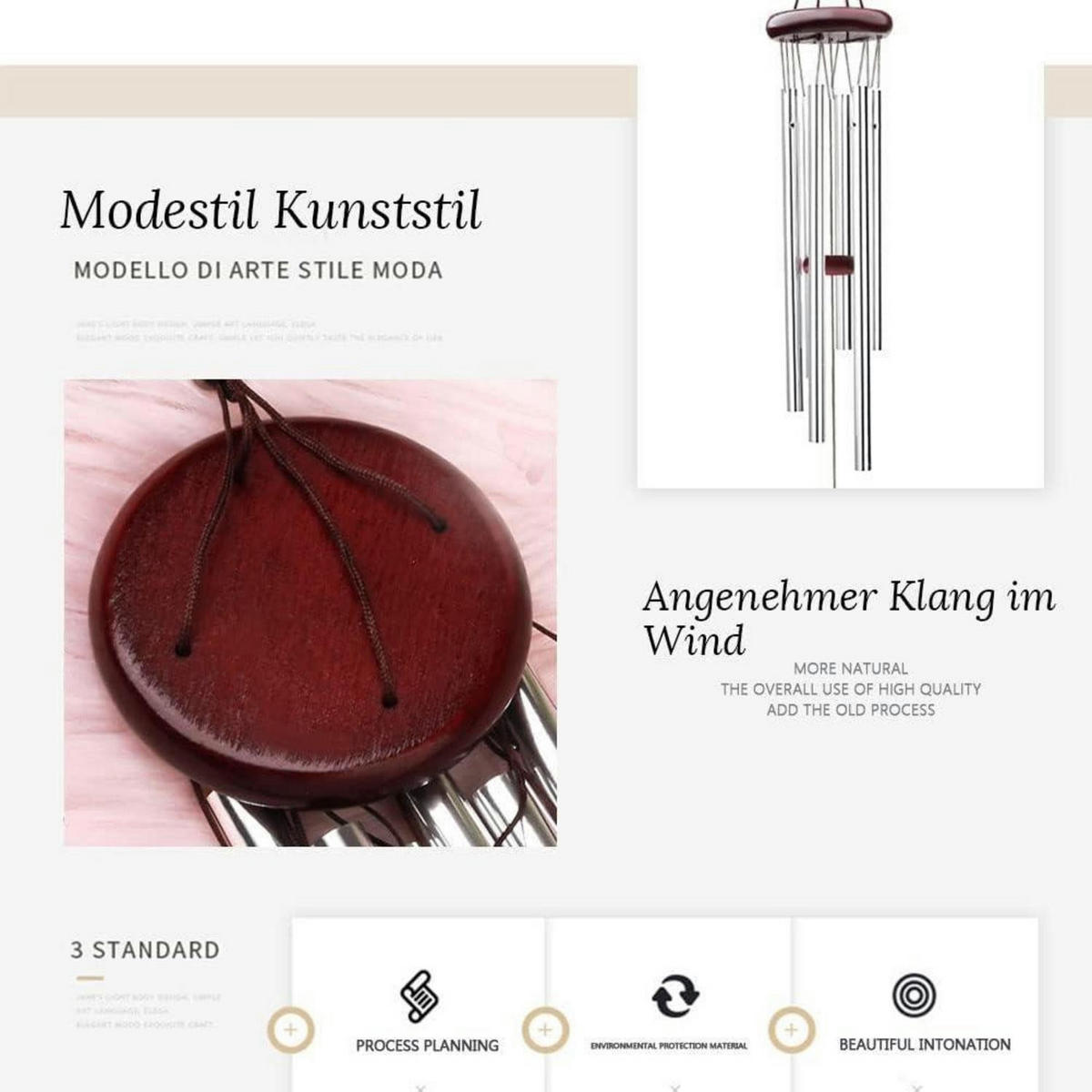 WINDSPIEL Aluminiumlegierung 65 cm Rotbraun - Braun, Metall (8.5/8.5/65cm)