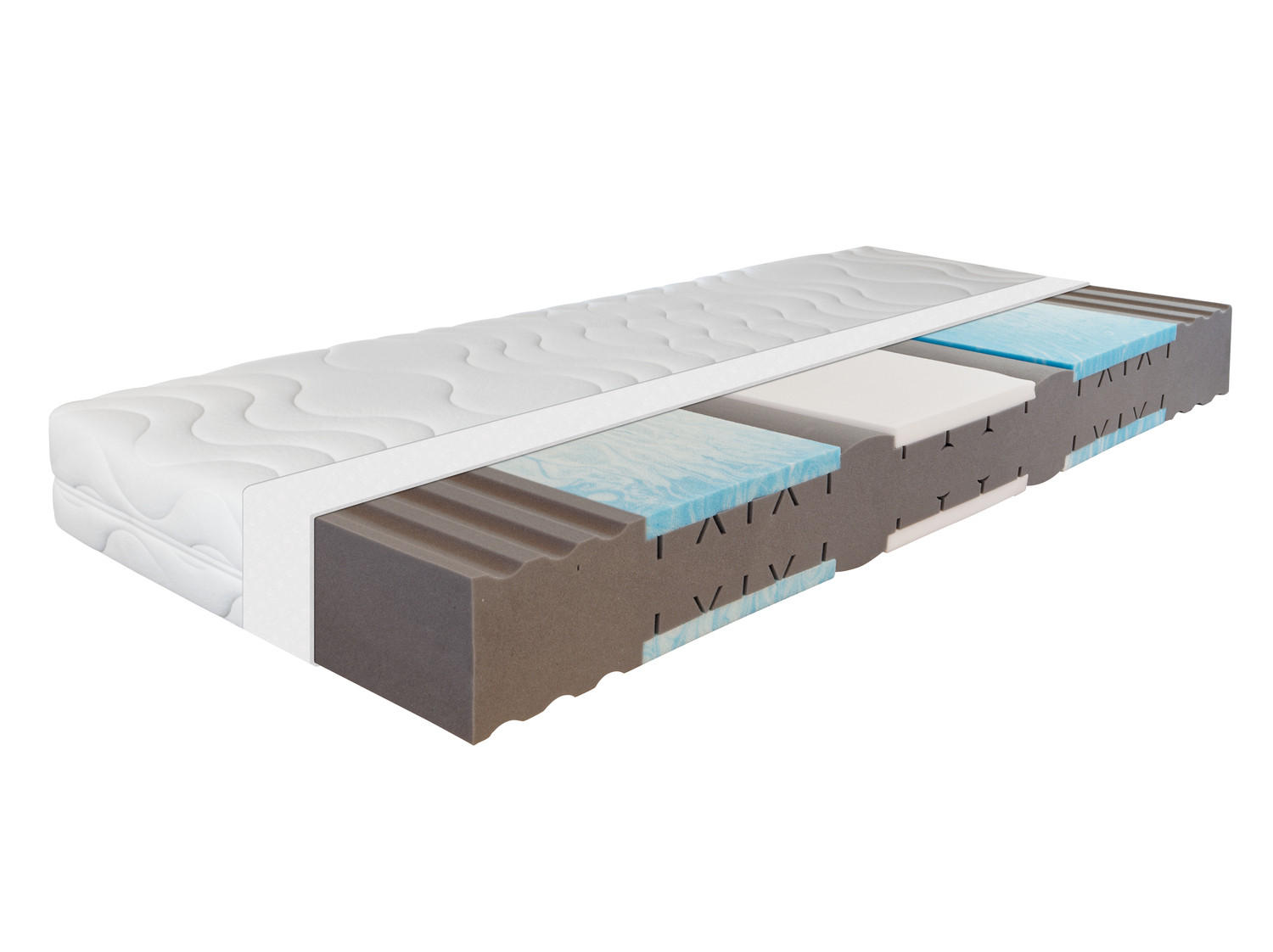 GEL-KALTSCHAUMMATRATZE Ortho Dynamic 80x200 Höhe 19cm, 7-Zonen H2/H3 - Weiß, Textil (80/200cm) - Sleepneo
