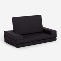 SCHLAFSOFA klappbar Miranda - Schwarz - Schwarz, Textil (134/70/68cm) - Pasmara