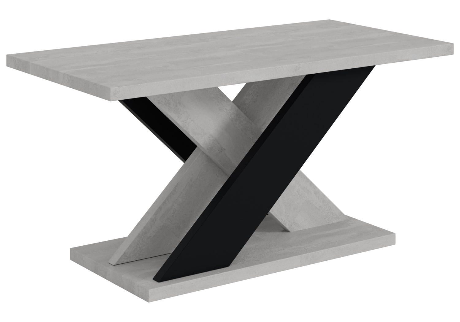 KAFFEETISCH 110x70x60 cm - Betonoptik K350 / Schwarz - AOX - Schwarz, Holzwerkstoff (110/70/60cm) - ALTDECOR
