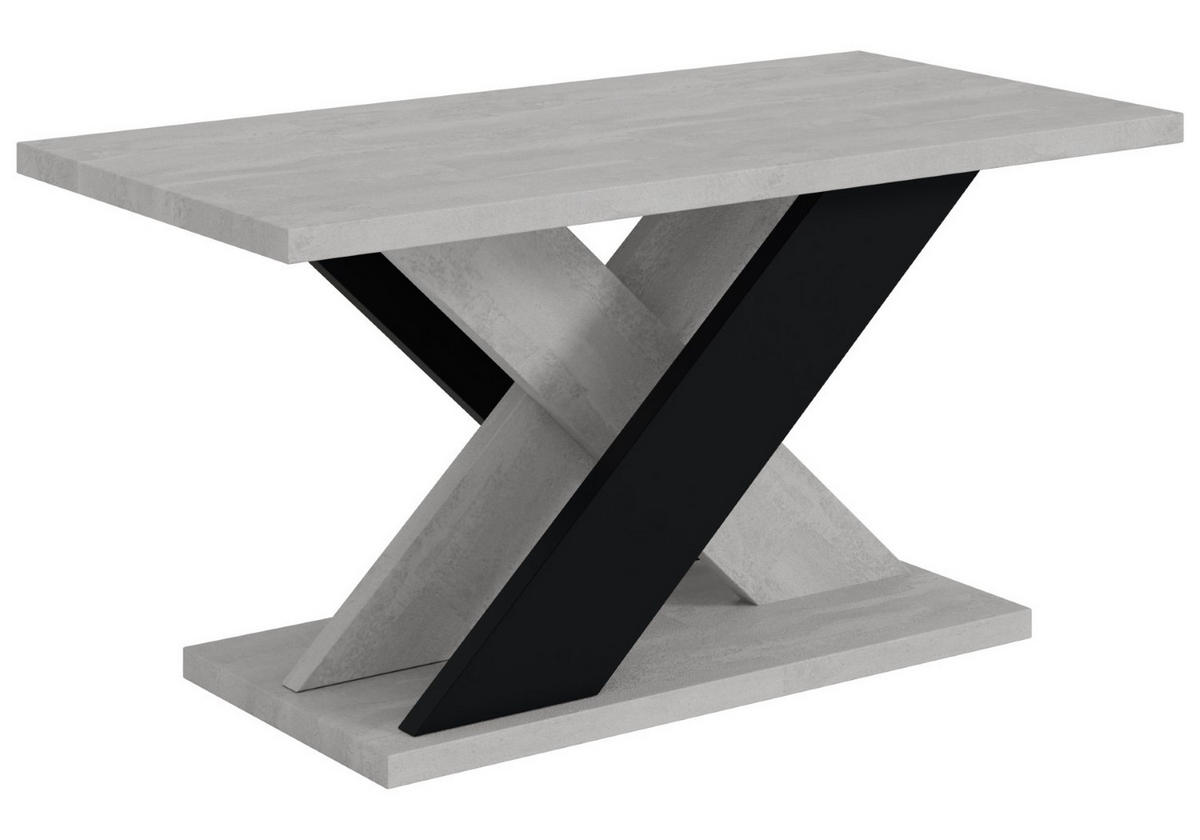 KAFFEETISCH 110x70x60 cm - Betonoptik K350 / Schwarz - AOX - Schwarz, Holzwerkstoff (110/70/60cm) - ALTDECOR