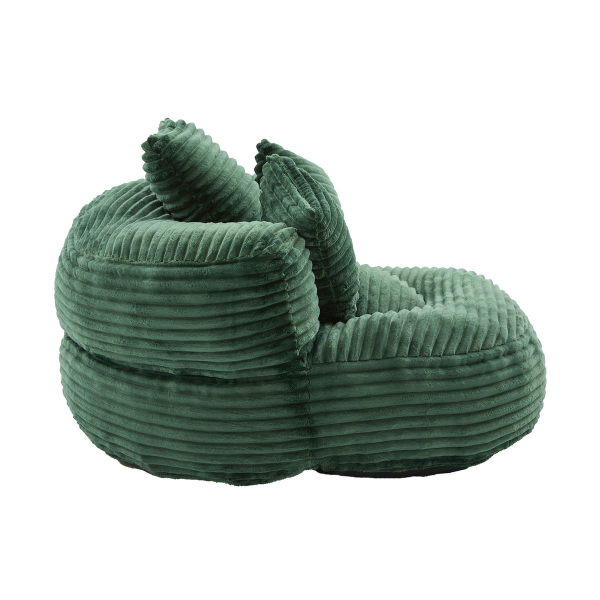 SITZSACK 1-Sitzer 108/108/52 cm in Dunkelgrün aus Cord - Dunkelgrün, Textil (108/52/108cm) - CHICFURN