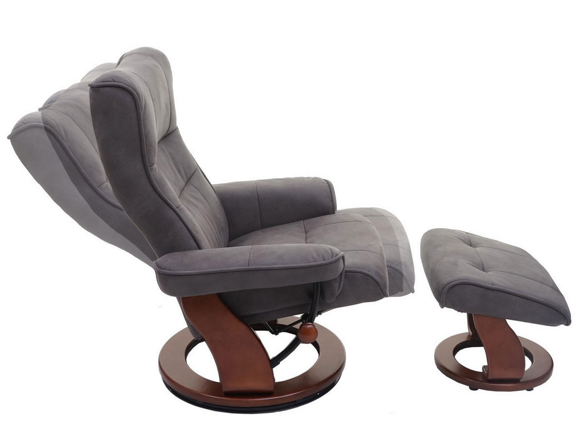 RELAXSESSEL MIT HOCKER Anthrazit - Anthrazit, Textil (85/104/117cm) - MCA